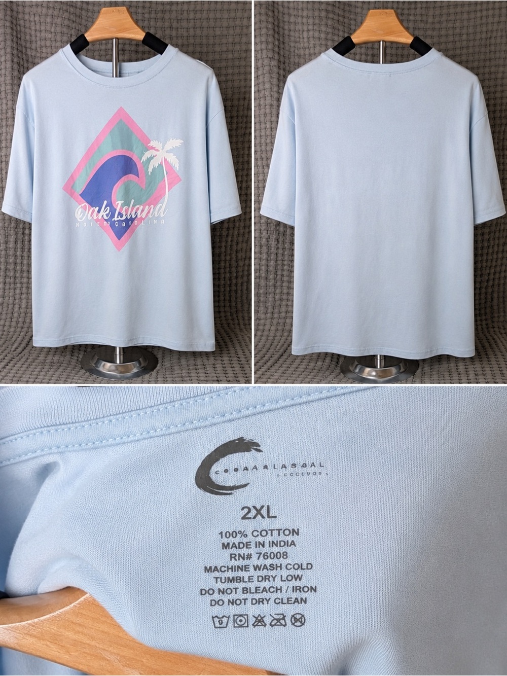 Graphic Tee - Light Blue Short Sleeve (2XL)